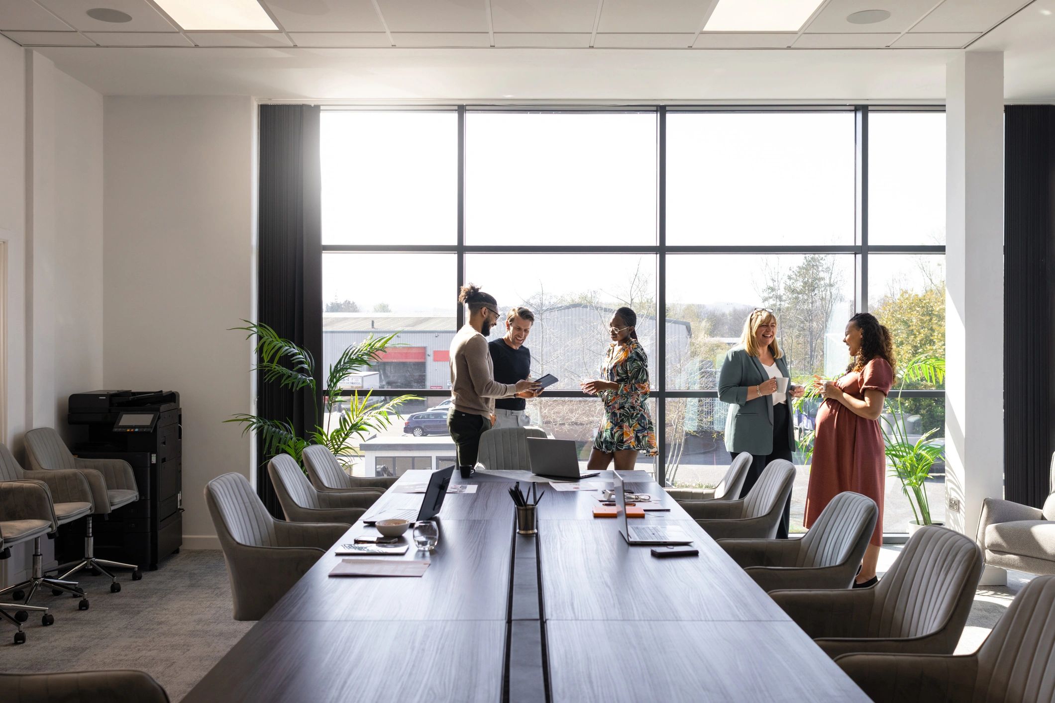 Professional colleagues in a modern office discussion